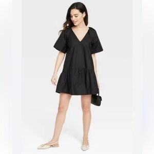 A New Day Black Shift Dress, Sz XS